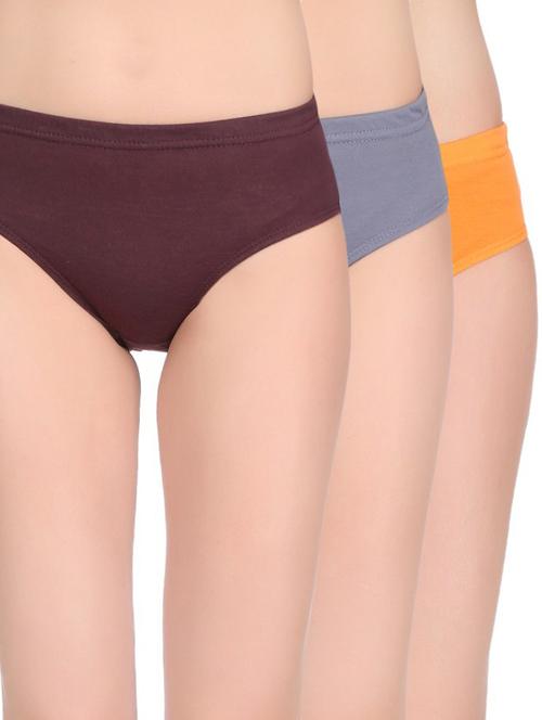 set of 3 multi colored cotton panty - 14618382 - Very Small Image - 1