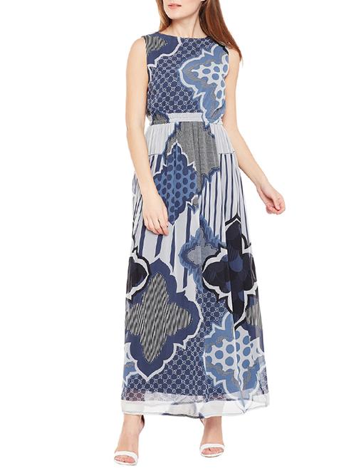 blue printed maxi dress - 14618867 - Very Small Image - 1