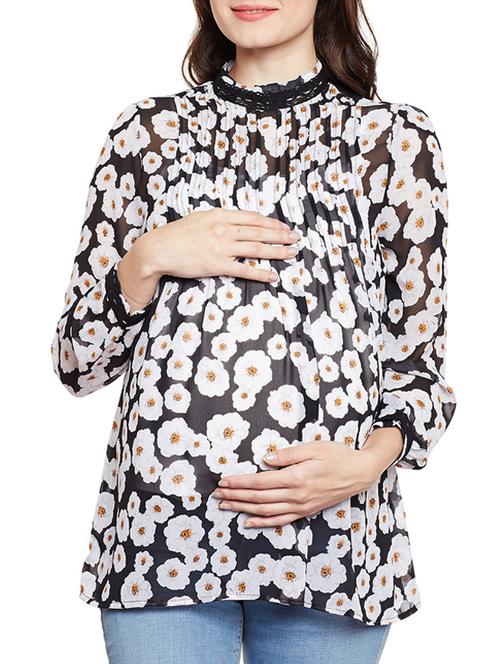 black printed maternity wear top - 14618876 - Very Small Image - 1