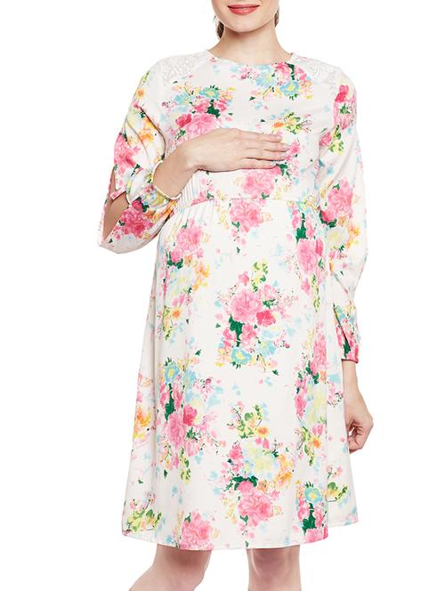 white floral maternity wear dress - 14618890 - Very Small Image - 1