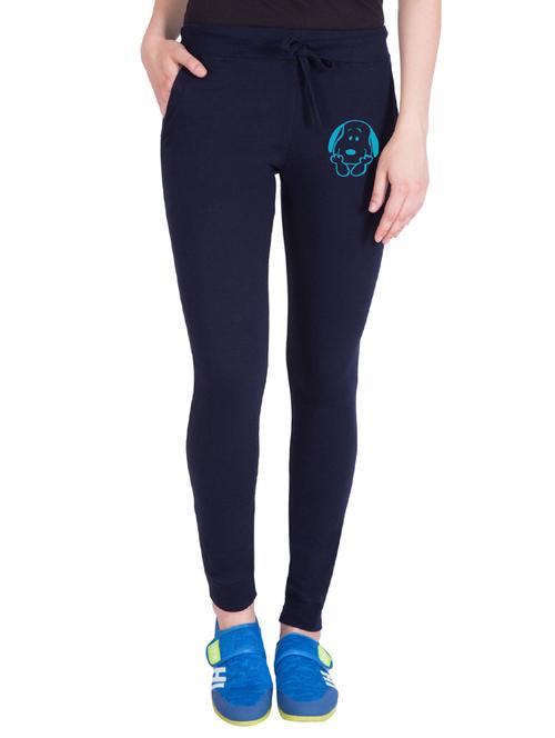 navy blue printed track pant - 14619321 - Very Small Image - 1