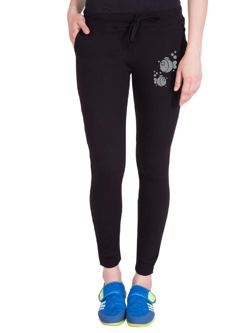 black printed track pant - 14619340 - Very Small Image - 1