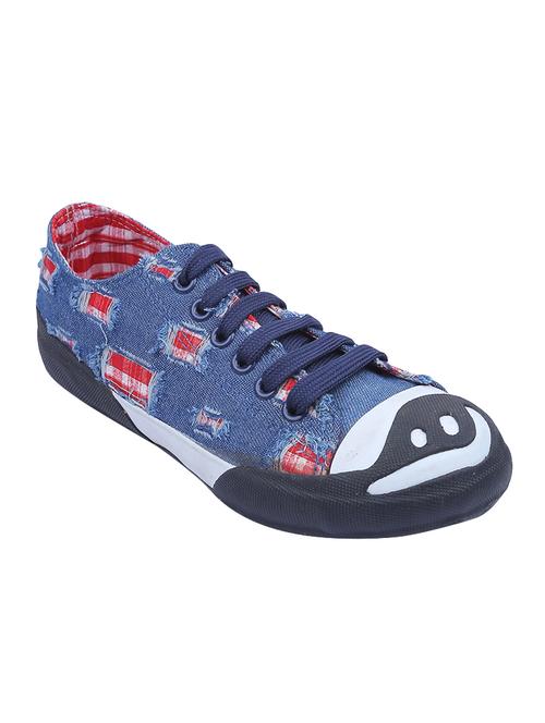 blue fabric laceup sneakers - 14620046 - Very Small Image - 1
