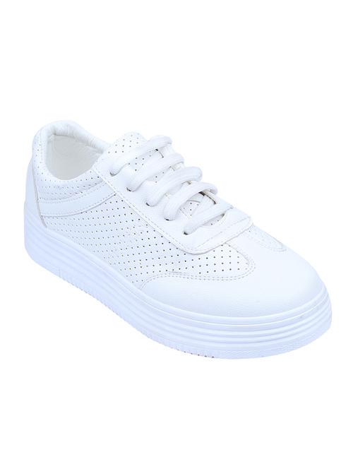 white fabric laceup sneakers - 14620053 - Very Small Image - 1