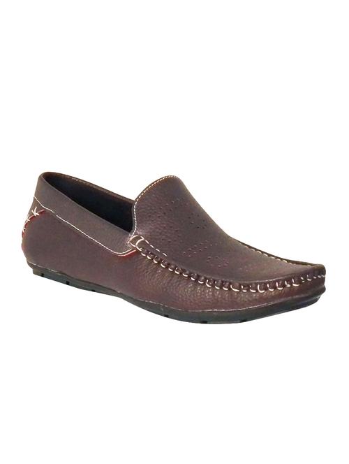 brown leatherette slip on loafer - 14626002 - Very Small Image - 1