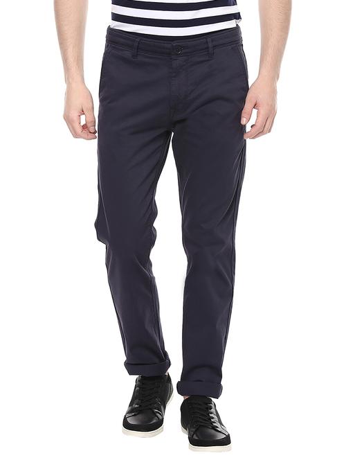 blue cotton chinos casual trousers - 14626094 - Very Small Image - 1