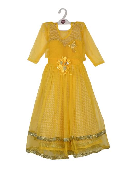 yellow net frock - 14626689 - Very Small Image - 1