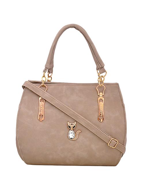 beige leatherette handbag - 14627071 - Very Small Image - 1