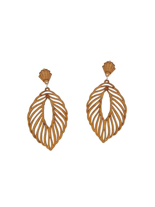 brown wood drop earrings - 14627303 - Very Small Image - 1