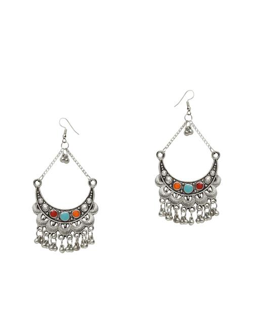 multi colored metal chandbali earrings - 14627312 - Very Small Image - 1