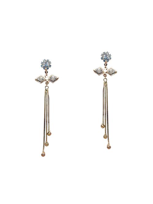 gold metal drop earrings - 14627331 - Very Small Image - 1