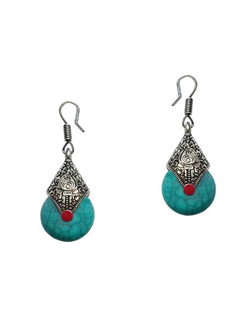 blue metal drop earrings - 14627404 - Very Small Image - 1