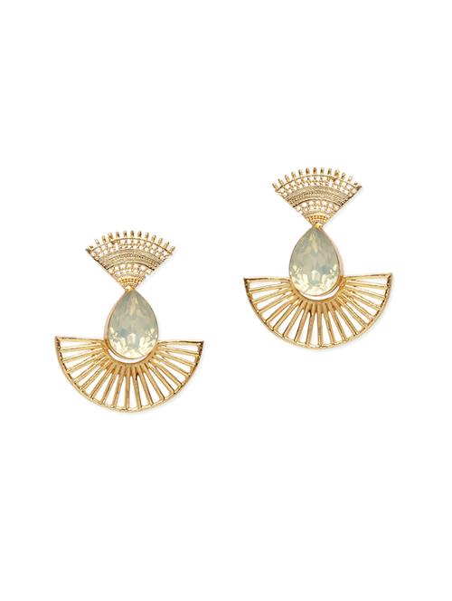 gold brass drop earrings - 14628634 - Very Small Image - 1