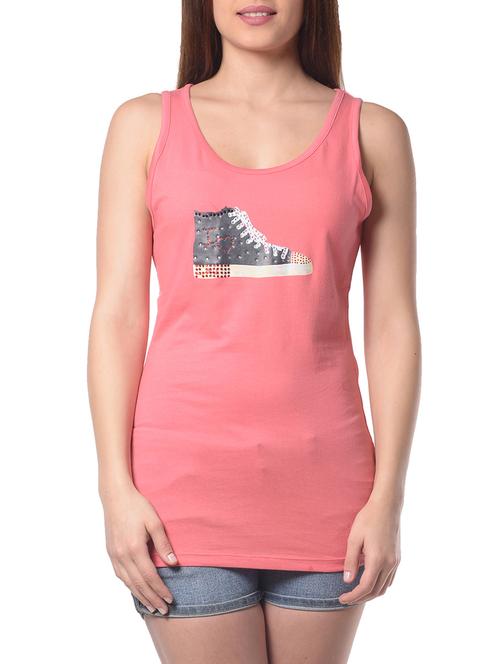 pink cotton tank tee - 14629326 - Very Small Image - 1