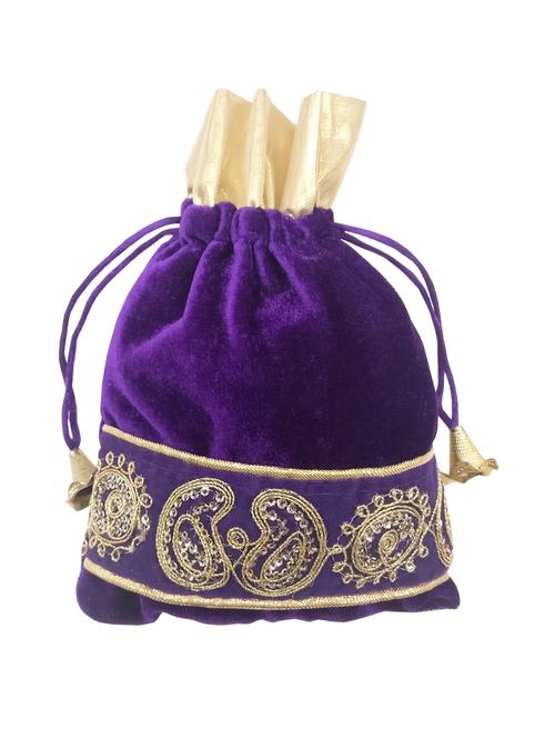 blue velvet regular potli - 14629517 - Very Small Image - 1