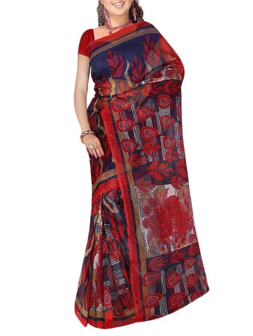 printed  kota doria saree with blouse - 14629605 - Very Small Image - 1