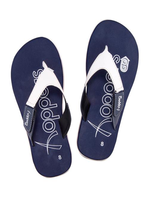 navy leatherette toe separator flip flops - 14630098 - Very Small Image - 1