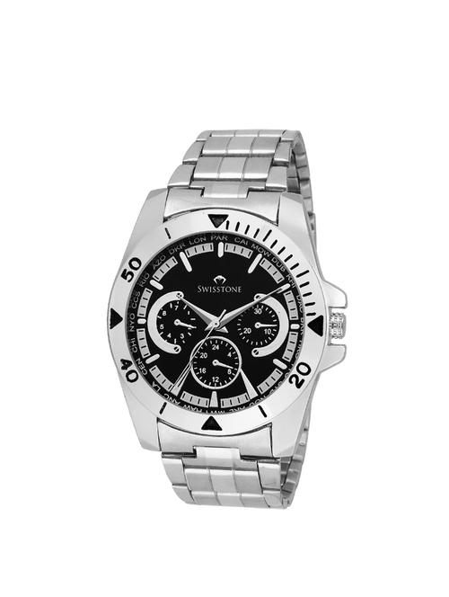 swisstone gr016-blk stainless steel chain wrist watch for men - 14633388 - Very Small Image - 1