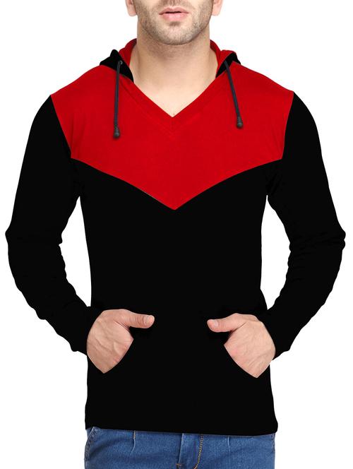 black cotton color block t-shirt - 14633492 - Very Small Image - 1