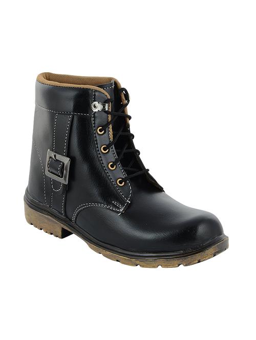 black leatherette high ankle boot - 14633701 - Very Small Image - 1
