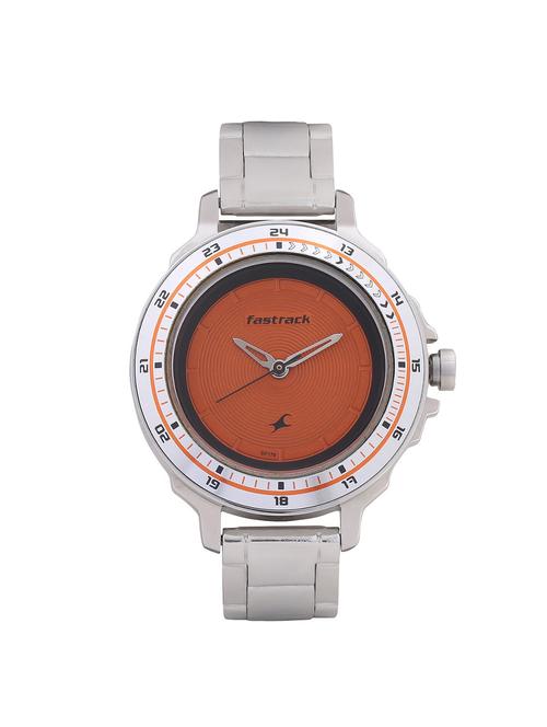 fastrack analog orange dial women's watch - 6135sm02 - 14635176 - Very Small Image - 1