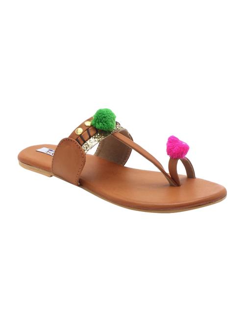 Brown One Toe Kolhapuri - 14635247 - Very Small Image - 1