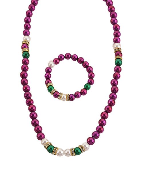 purple plastic necklace set - 14635731 - Very Small Image - 1