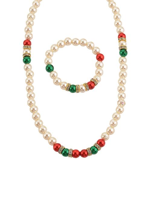 white plastic necklace set - 14635732 - Very Small Image - 1