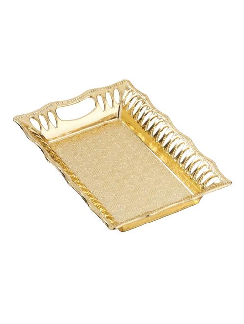 gold platted finished parker decorative, serving and gifting tray (big) - 14635891 - Very Small Image - 1