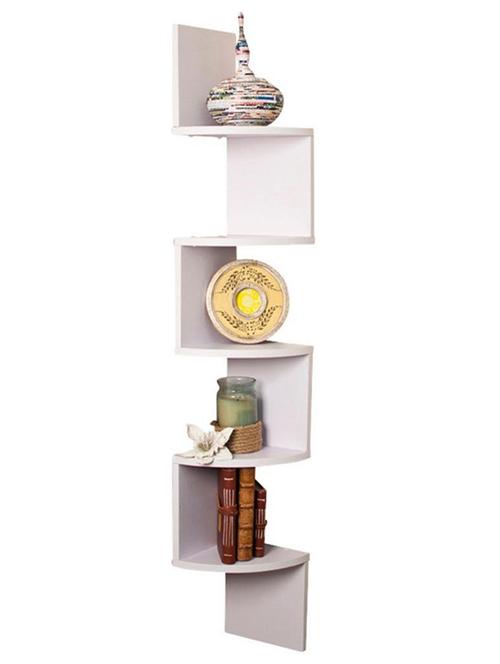 zigzag corner wall mount shelf white set of -  5 shelves - 14637880 - Very Small Image - 1