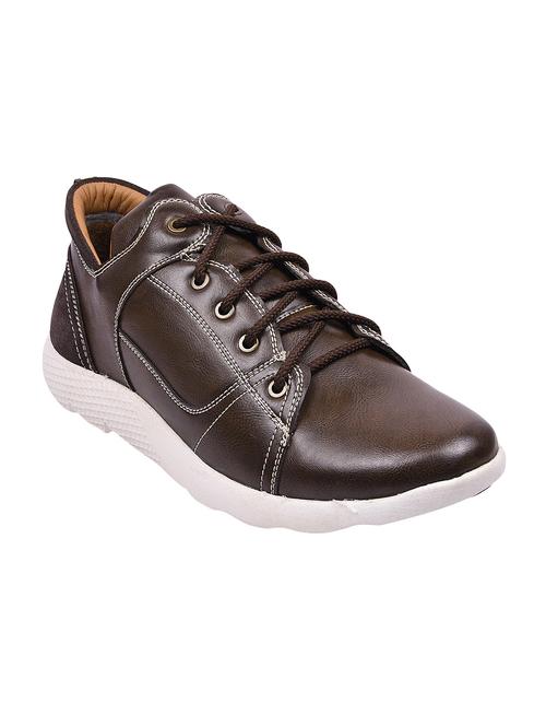 brown leatherette lace up shoe - 14638593 - Very Small Image - 1