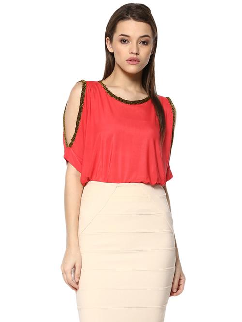 women's crop round neck top - 14639086 - Very Small Image - 1