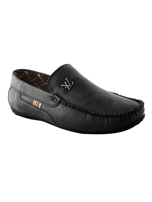 black leatherette slip on loafer - 14640539 - Very Small Image - 1
