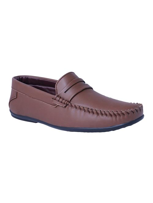 brown leatherette slip on loafer - 14641207 - Very Small Image - 1