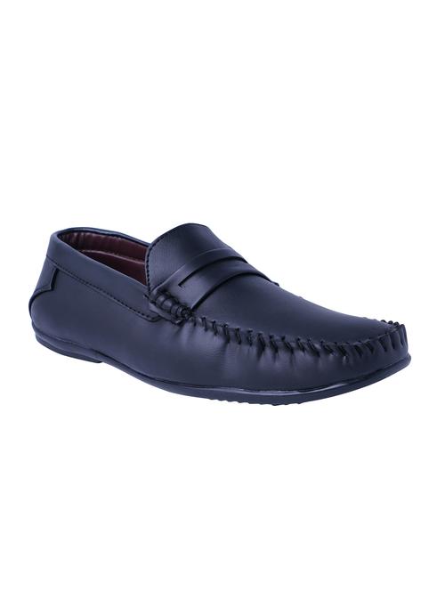 black leatherette slip on loafer - 14641222 - Very Small Image - 1