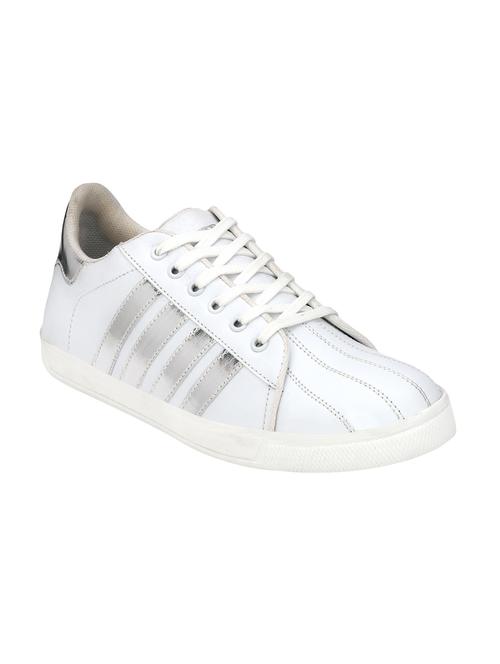 white leatherette lace up sneaker - 14641435 - Very Small Image - 1