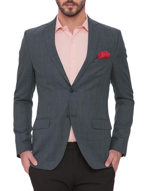 navy blue polyester casual blazer - 14644474 - Very Small Image - 1