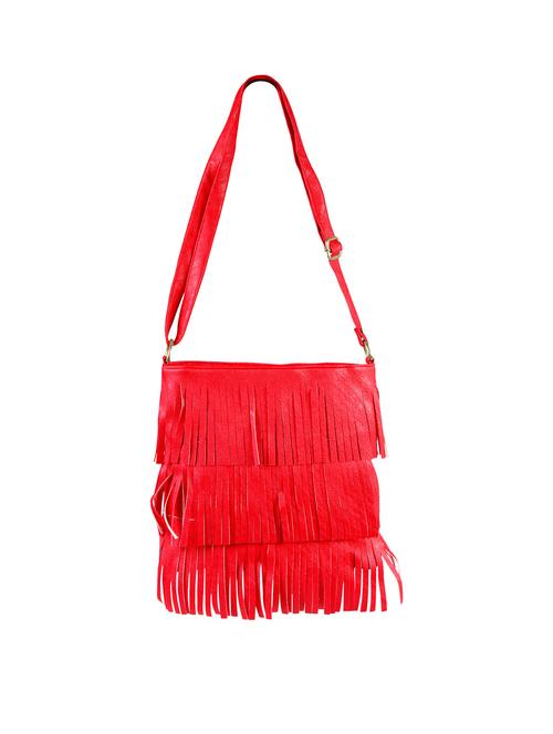 red leatherette  regular sling bag - 14644829 - Very Small Image - 1