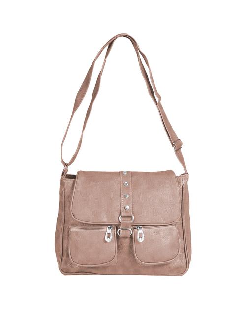 beige leatherette  regular sling bag - 14644930 - Very Small Image - 1