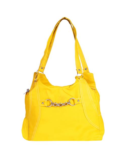 yellow leatherette  regular handbag - 14644933 - Very Small Image - 1