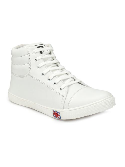 white leatherette lace up sneaker - 14645694 - Very Small Image - 1