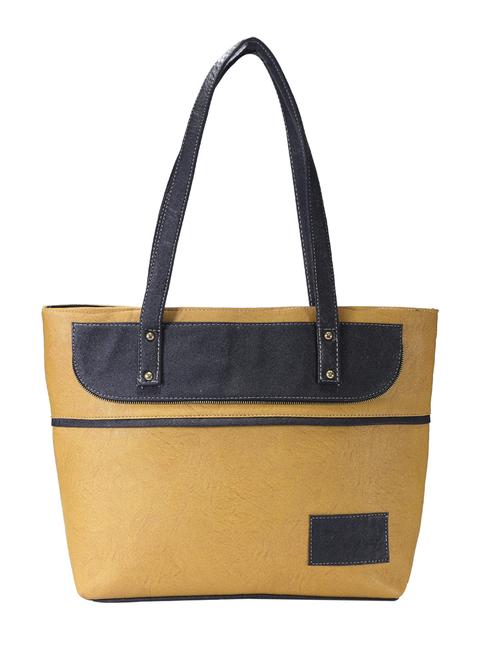 yellow leatherette  regular handbag - 14645935 - Very Small Image - 1