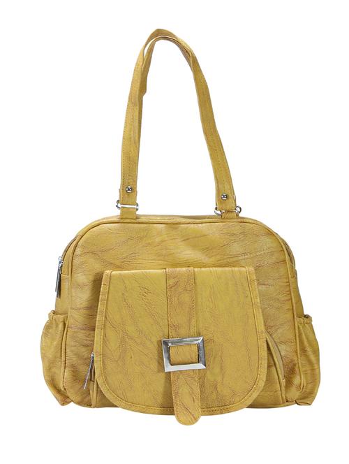 yellow leatherette  regular handbag - 14645956 - Very Small Image - 1