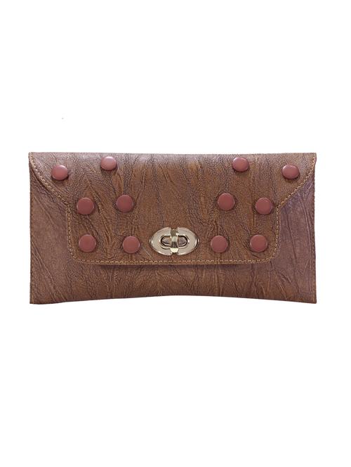 brown leatherette  regular clutch - 14646030 - Very Small Image - 1