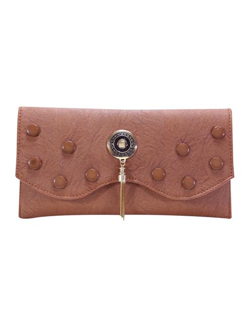 brown leatherette regular clutch - 14646043 - Very Small Image - 1