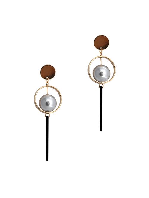 black metal drop earrings - 14646616 - Very Small Image - 1