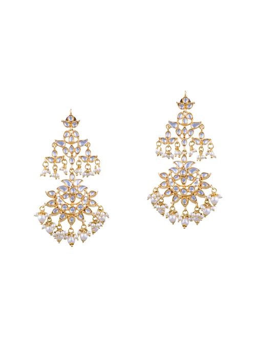 gold metal chandelier earrings - 14646626 - Very Small Image - 1