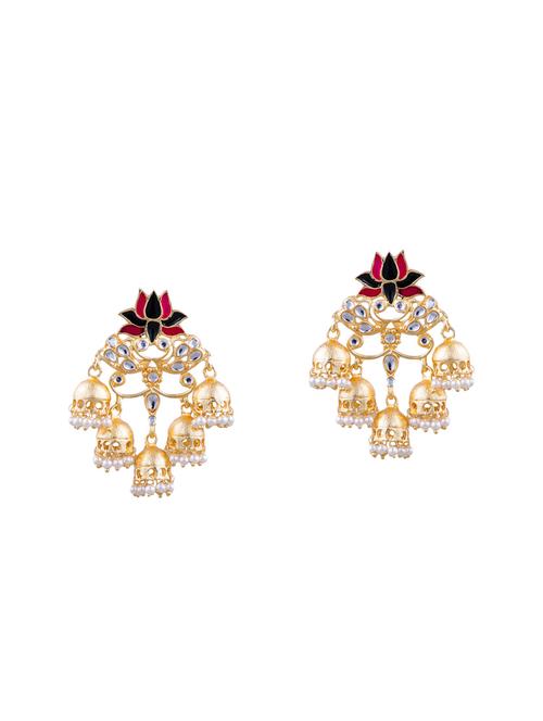pink metal chandelier earrings - 14646631 - Very Small Image - 1
