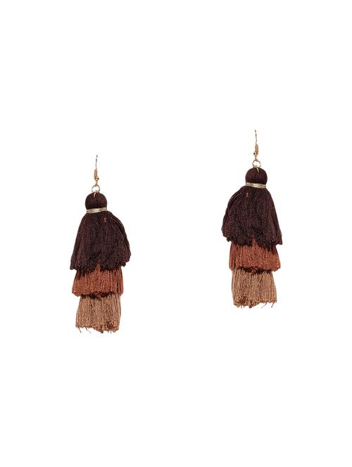 brown metal tassel earrings - 14646649 - Very Small Image - 1
