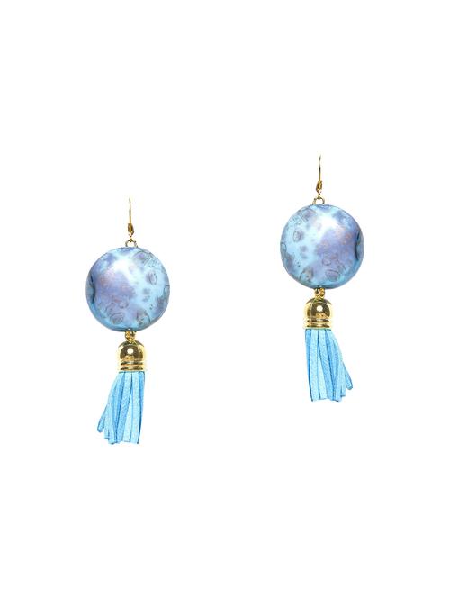 blue metal drop earrings - 14647953 - Very Small Image - 1